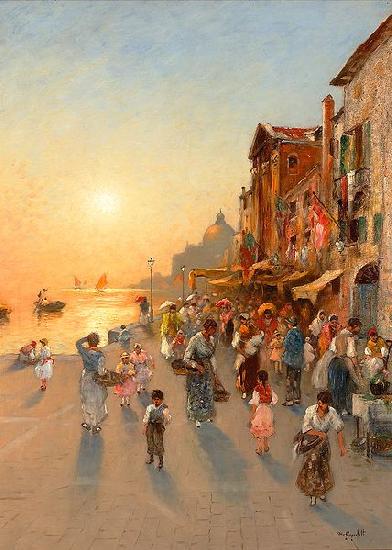 wilhelm von gegerfelt Evening View from Venice oil painting image